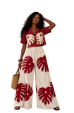 Emana Crop Top (Red and White)