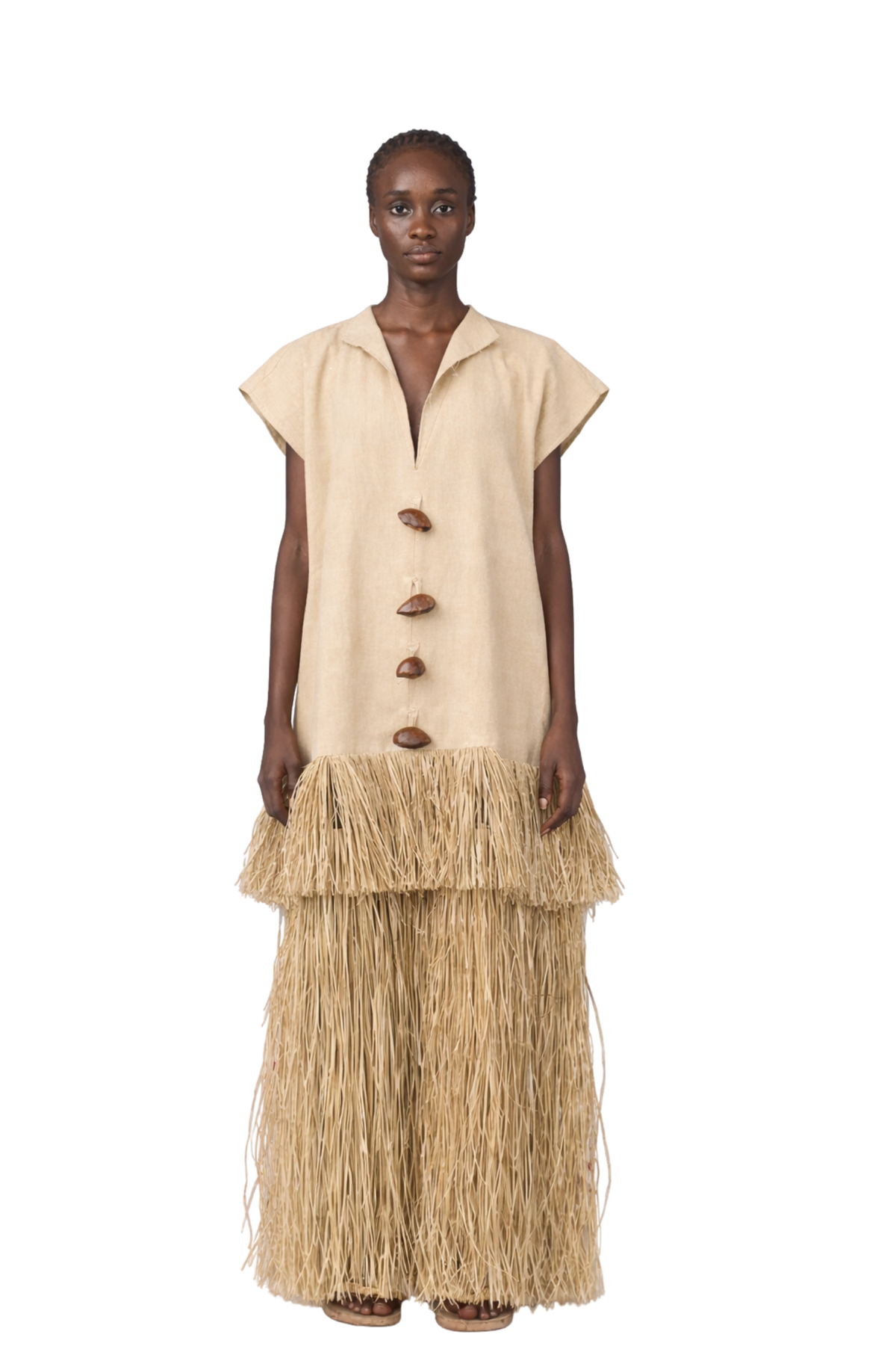 Eto Raffia Dress (Beige)