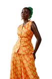 Icon Print Linen Sleeveless Shirt