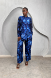Print Silk/Chiffon Pants Set