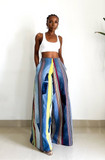 Denim and Aso-oke Pants
