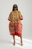 Levanah Kaftan (Nude & Red)