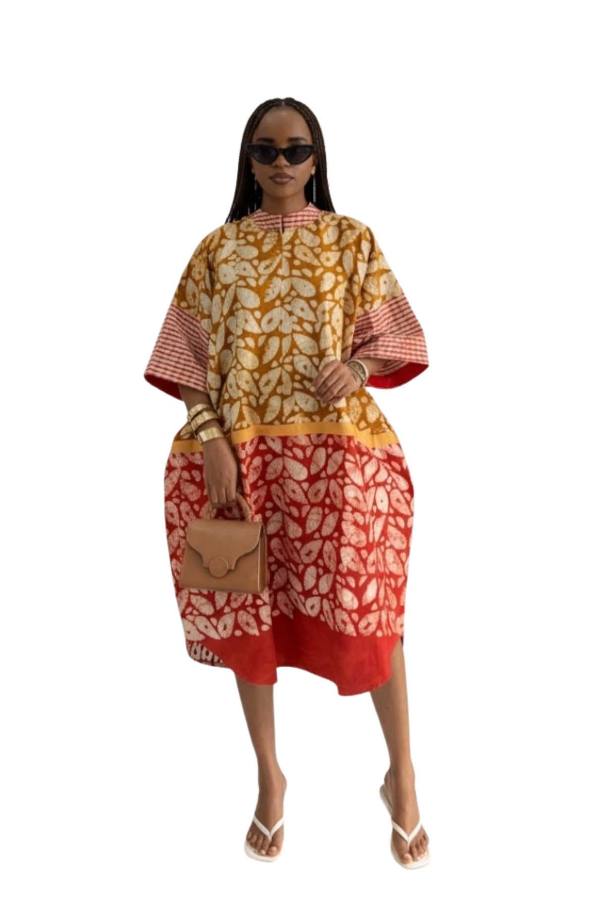 Levanah Kaftan (Nude & Red)