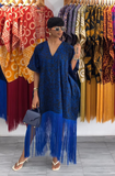 V-Neck Fringe Kaftan