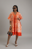 V-Neck Fringe Midi Kaftan