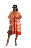 V-Neck Fringe Midi Kaftan