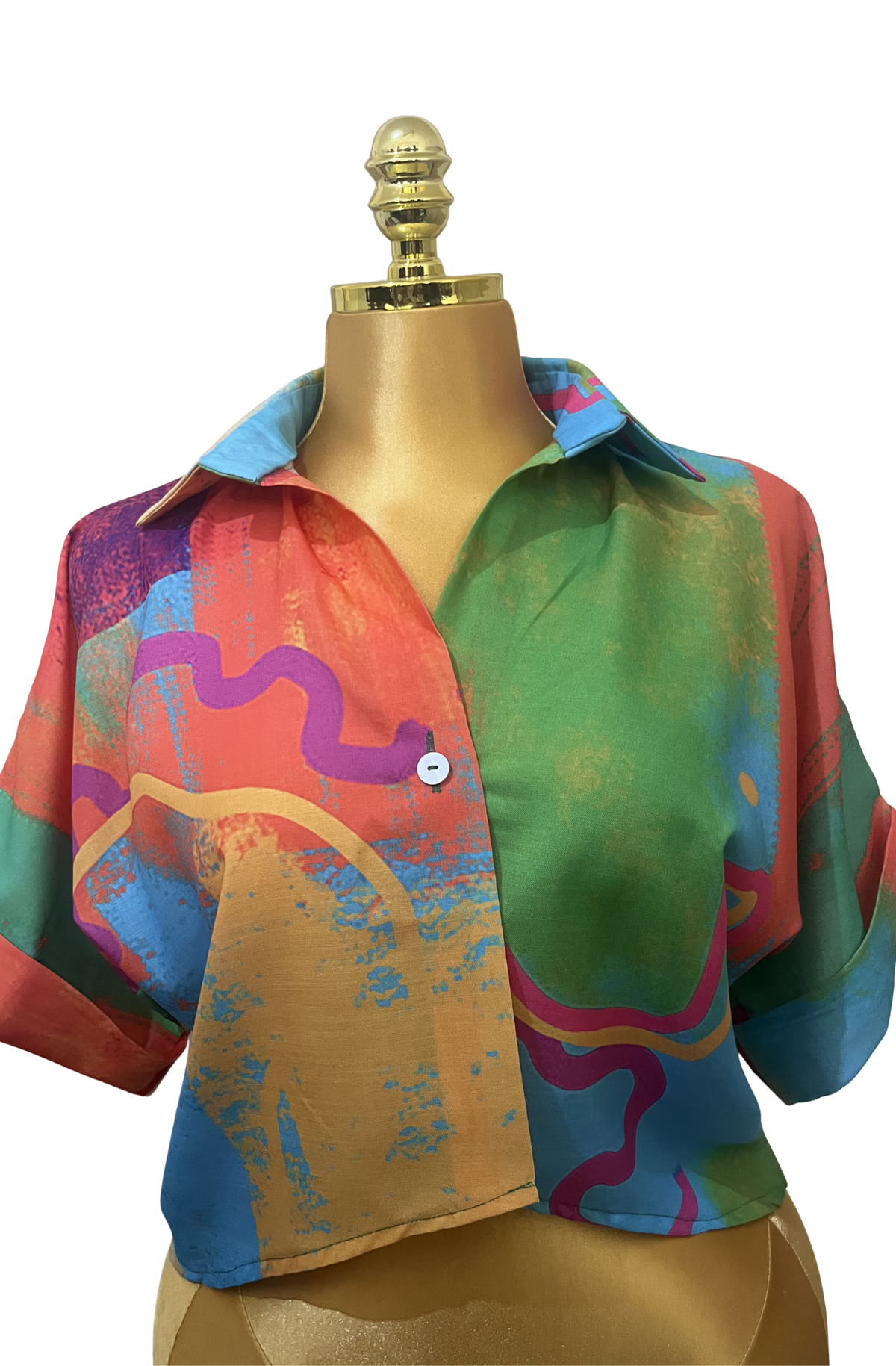 Printed Cropped Shirt
