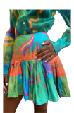 Printed Pleated Skirt