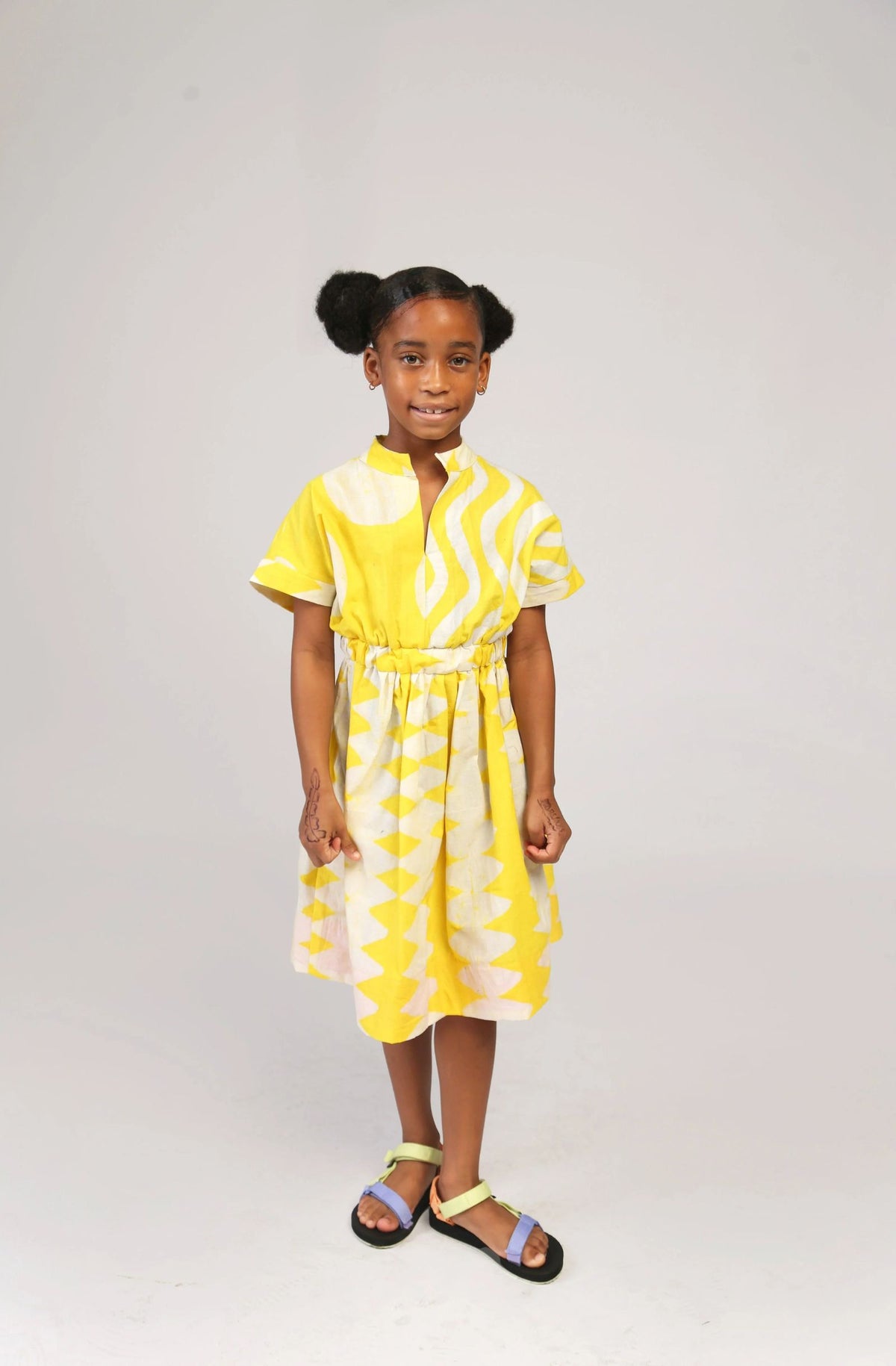 Kids Yellow and White Buba Dress