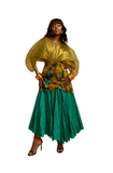 Crinkle Batik Peplum Skirt