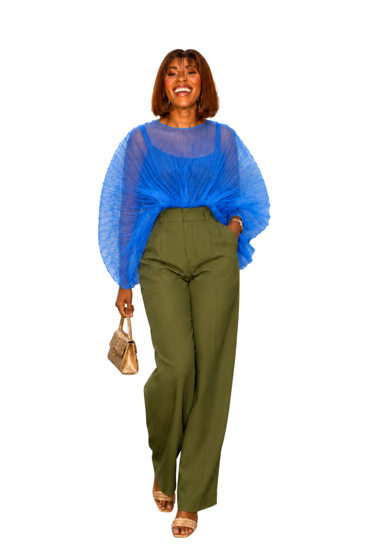 Jellyfish Pleats Top (Royal blue)