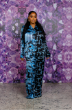 Fringe Silk PJ Set (Blue)