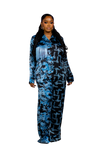 Fringe Silk PJ Set (Blue)