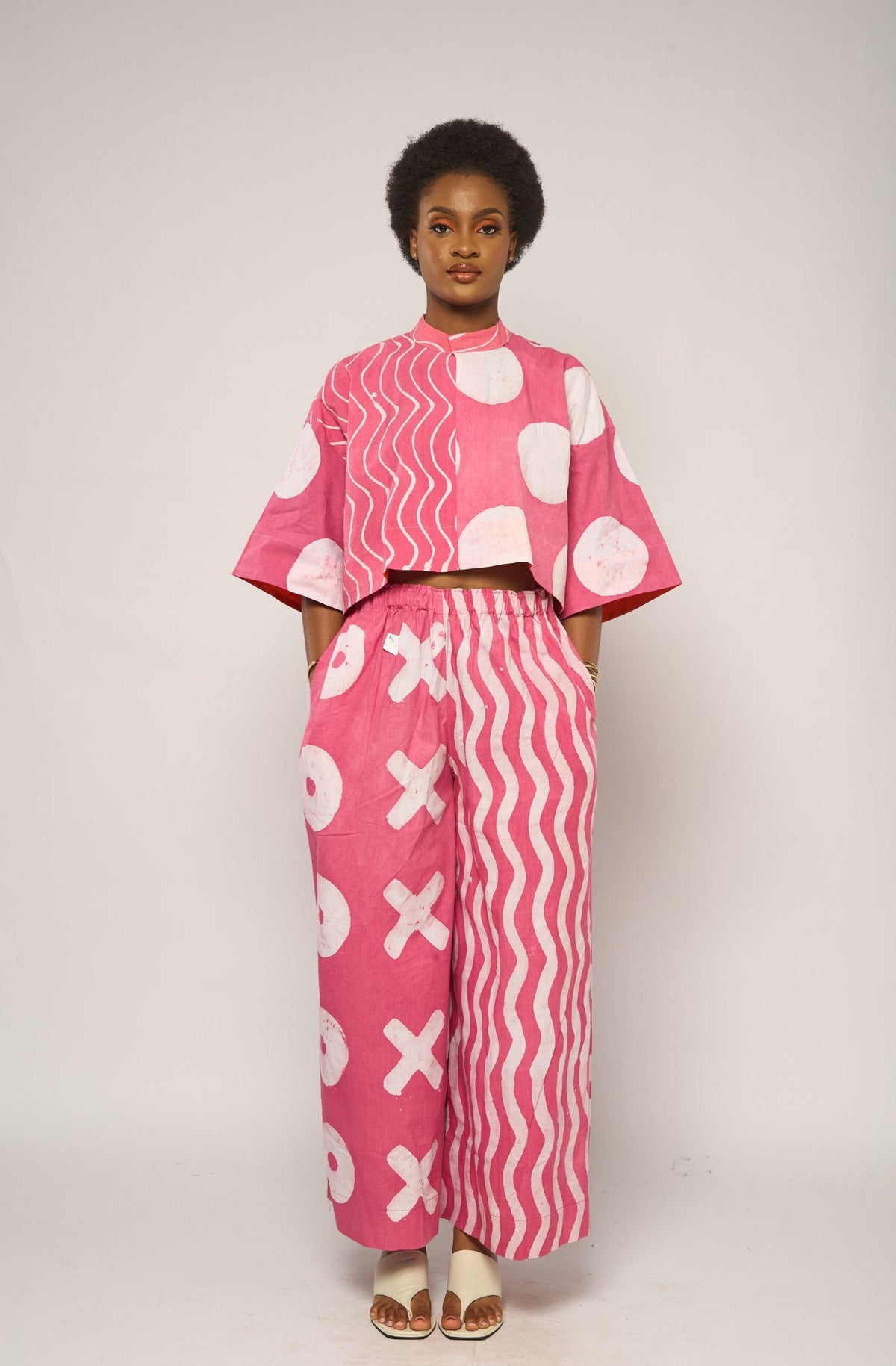 Pink and White Culottes