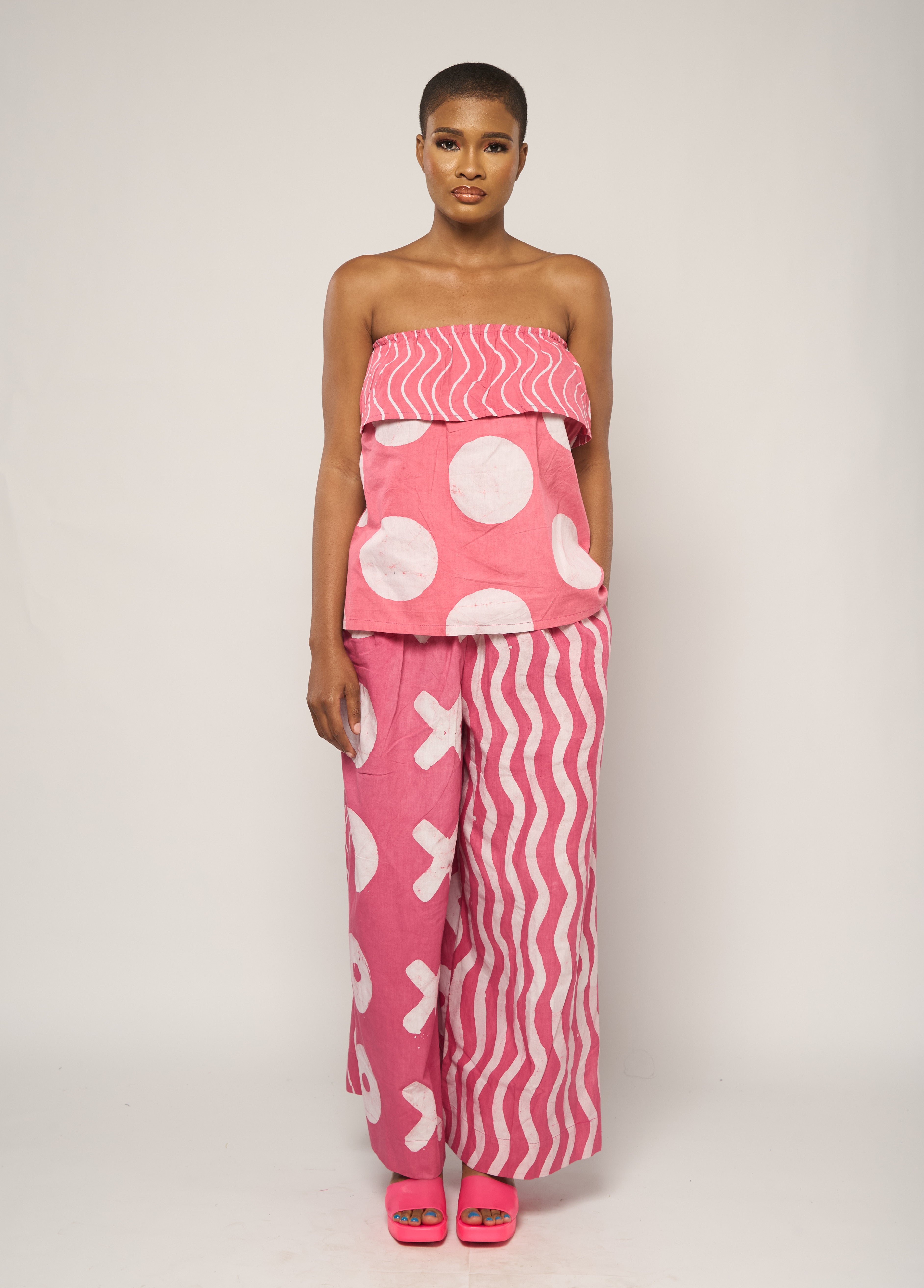 Pink and White Culottes