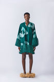 Straw Mini Dress (Dark Green)