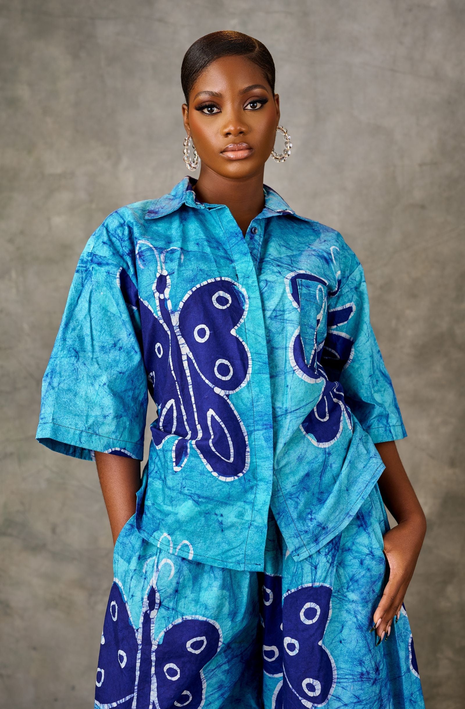 Butterfly Batik Culotte Set