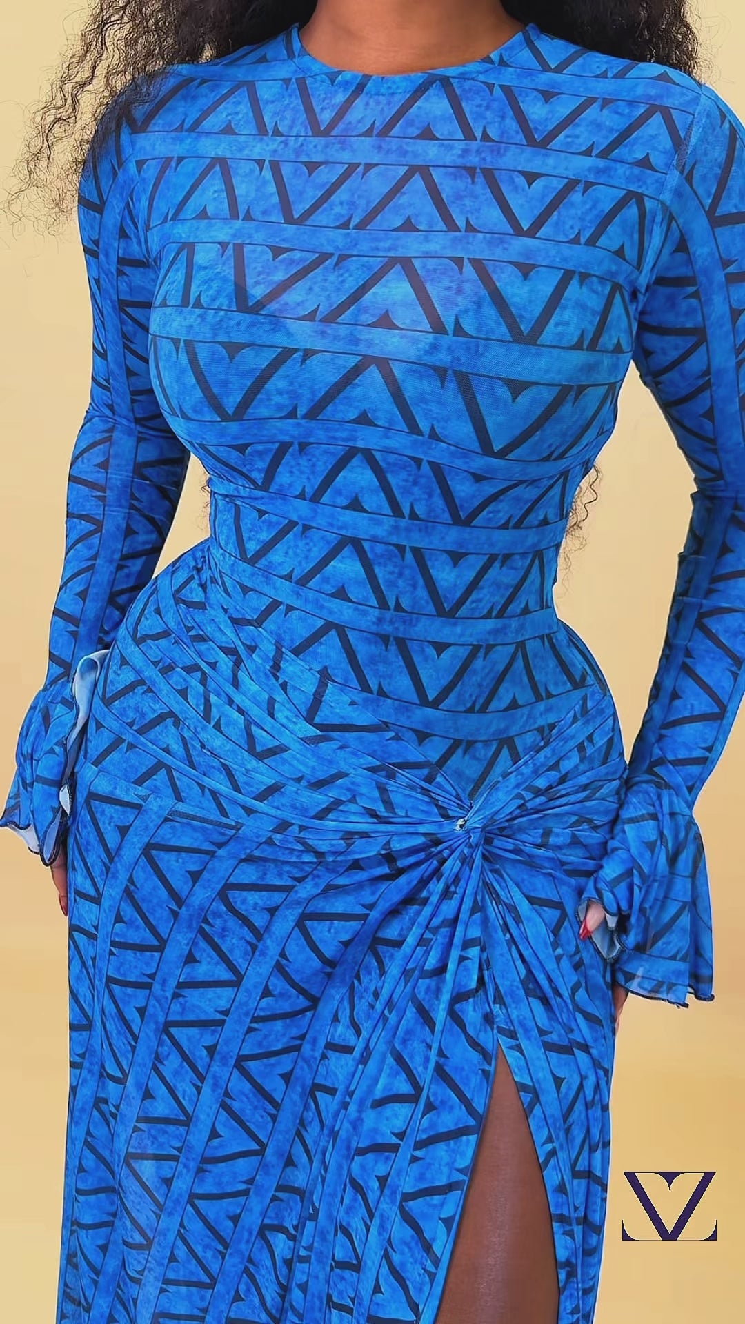 Milan Mesh Dress (Blue)
