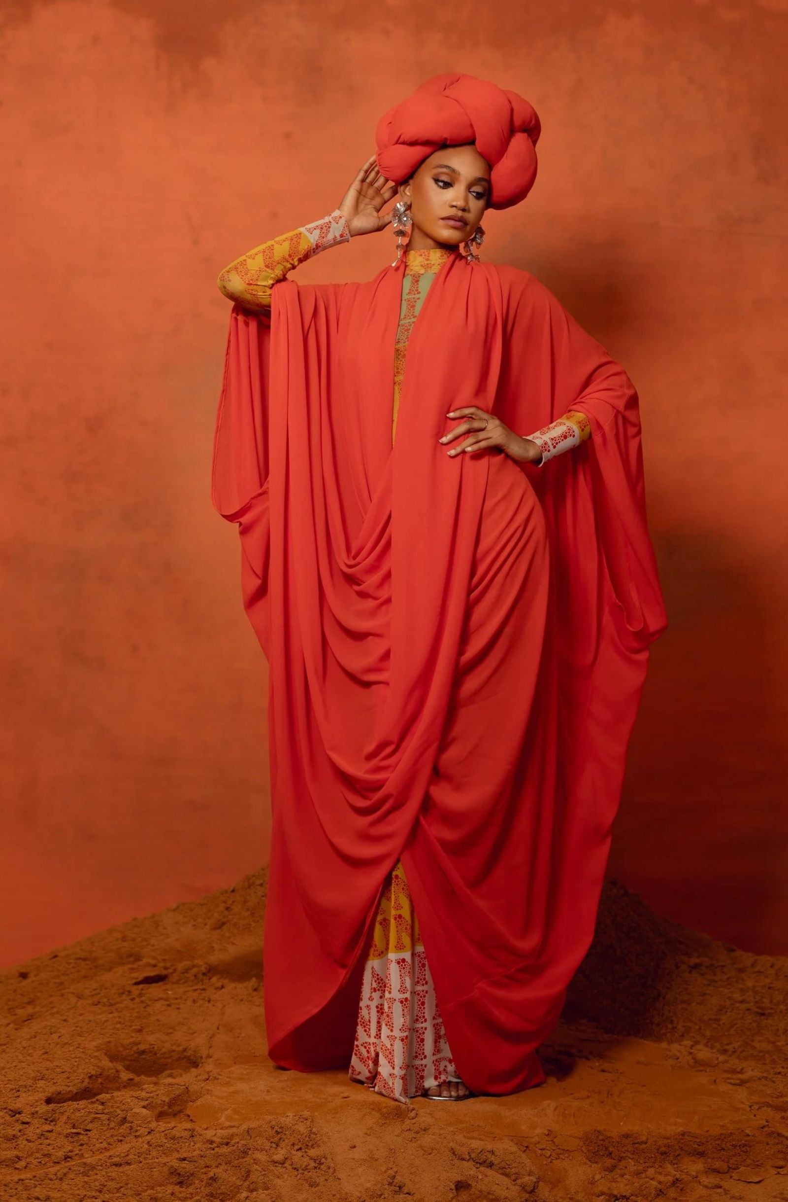 Twist Robe in Orange